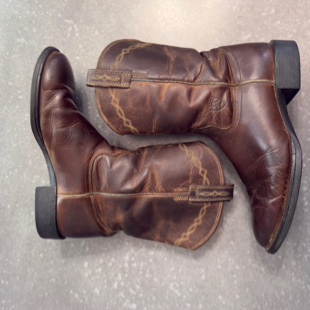 Ariat Brown Leather Western Cowboy Boots - Size 10D - Picture 10 of 14
